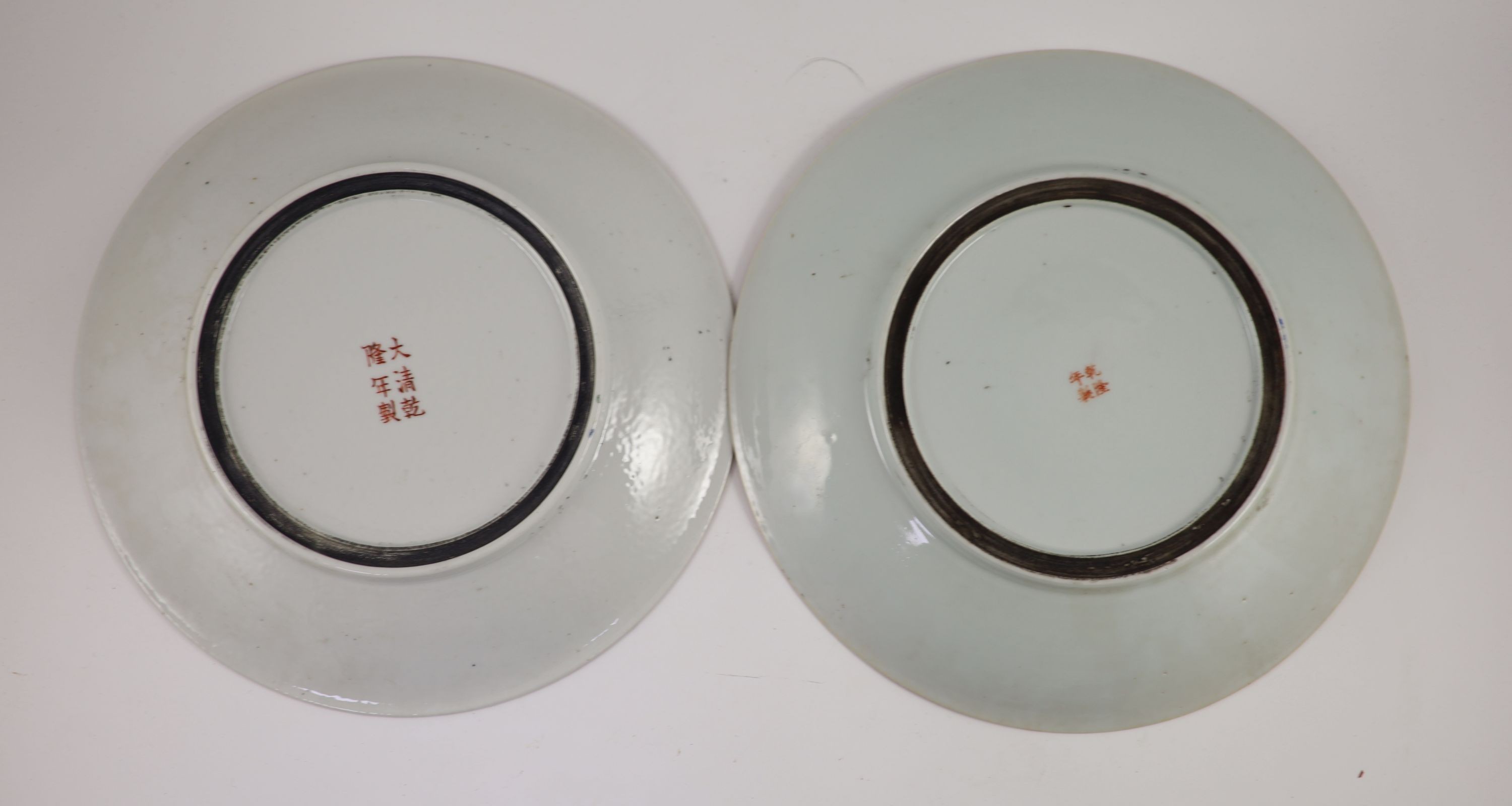 A near pair of Chinese famille rose’millefleur’ dishes and a similar alms bowl, Republic period, Dishes 32.5 and 33.5 cm diameter, bowl 24 cm diameter